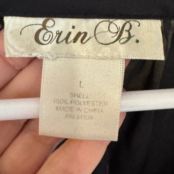 Erin B Black & Purple Sheer Top – L, Professional & Stylish - Picture 10 of 10